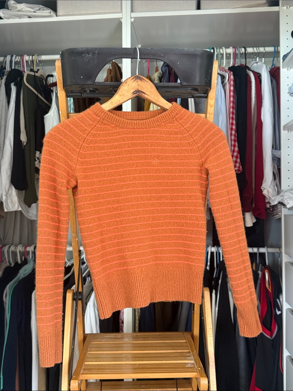 Original Penguin Orange Crewneck Textured Knit Sweater